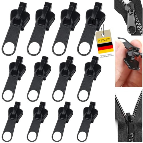 Reisverschluss-reparaturset,12Pcs Reißverschluss-zipper Schieber Ersatz,Abnehmbare Reißverschluss Zipper Pull Fixer Reißverschluss Reparatur Set für Universal Reißverschluss,Kleidung,Bettzug, Gepäck