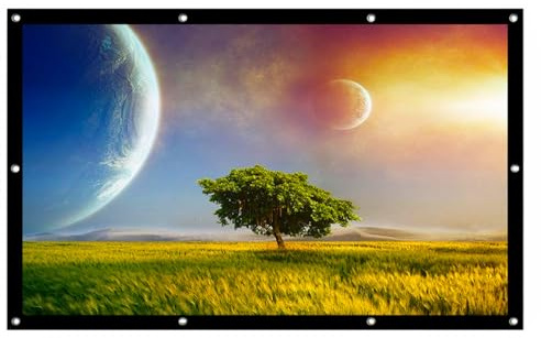 ZIHQRgE Schermo per Proiettore da 300 Pollici 4k HD 16:9 Telo Proiettore Portatile Pieghevole con Sfondo Nero per Home Theater Cinema Ufficio Film(120 inch (L 266 x H 149 cm))