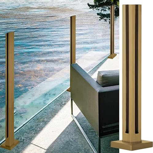 LoiYtrd Aluminium guardrails Railing Glass Railing Posts Garden Fence Glass Panel Posts Pool Deck Fence, Square Glass Panel Railing Stair handrails(End Post)
