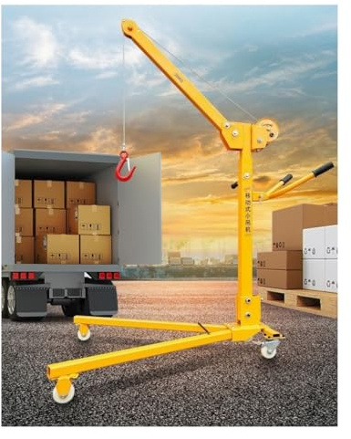 Electric 12V Mobile Crane - Household Vehicle-Mounted Micro Lifting Hoist, 300kg Capacity, Manual Operation, Ideal for Home and Workshop Use