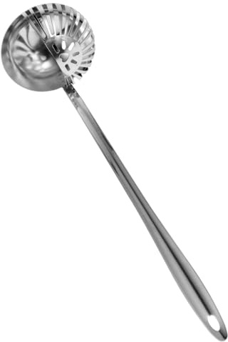 Cucchiaione da Cucina in Acciaio Inox, Mestolo Forato per Zuppe e Brodi