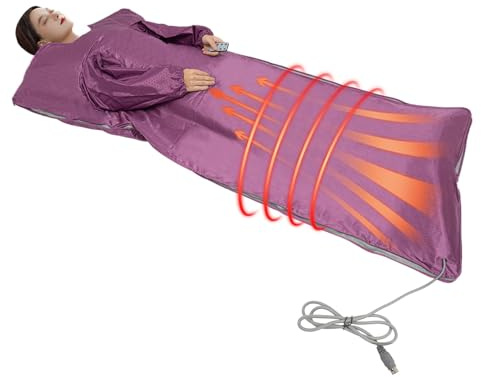 Portable Infrared Sauna Blanket for Home Use, 35-80°C Adjustable Temperature 650W Fast Heating, 1.8m x 80cm Detoxification Relaxation