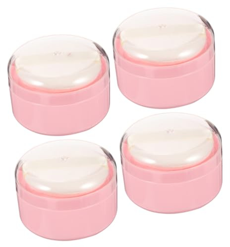 DECOMELODY 4 Stück Teiliges Puderquasten mit Leerer Tragbarer Puderbox Sanfte Schnell Trocknende Puderquaste Praktischer Aufbewahrungsbehälter für Babypuder für Zuhause und Reisen