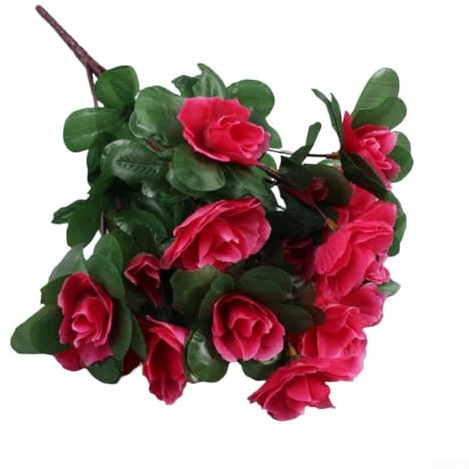 Fiori di azalea artificiali, confezione da 1 panno di seta, decorazione floreale per casa ed eventi, fiori realistici e vivaci, non richiede acqua o luce solare, decorazione versatile per interni