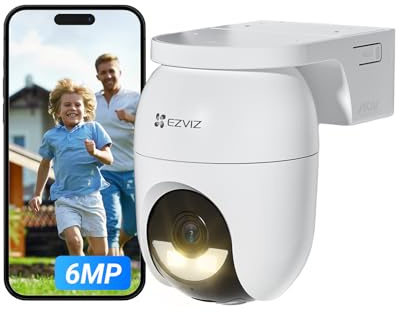 EZVIZ 3K Outdoor Security Camera Wireless, Battery Powered, CB8 Lite | 360°Pan-Tilt,Wi-Fi 6 Network,Color Night Vision,Human Vehicle Detection,No Subscription,Two-Way Talk,Ip65 Waterproof