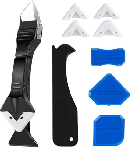 Removedor de silicona, espátula para silicona, removedor de silicona, espátula para lechada, almohadillas de silicona reemplazables
