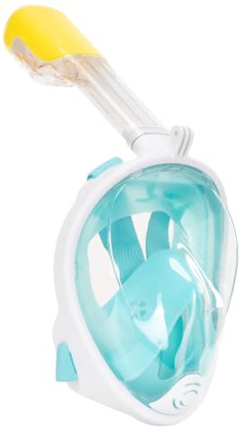 Masque de plongée intégral avec tuba - Vue panoramique à 180 ° - Anti-buée - Avec valve de sécurité - Support de caméra - Sangle réglable - Kit de voyage pour adultes et enfants - Aquaget CE