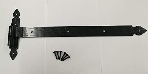 Cerniera a bandella a filo diritta zanca occhio laterale ideale per uso sia su ante di finestre che su porte e portoni in legno massello. Finitura nero lunghezza della bandella L mm.400.