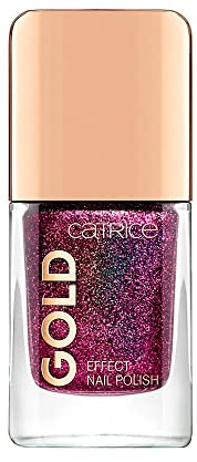 CATRICE Gold Effect Nail Polish, Nailpolish, Nagellack, Nr. 07 Lustrous Seduction, rot, sofortiges Ergebnis, glänzend, glitzernd, ohne Aceton, vegan, Mikroplastik Partikel frei (10,5ml)