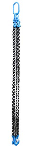 AB Tools-US Pro - Cadena de elevación de 4 Patas con Gancho de sujeción de 2 m, 10 mm, 6,7 toneladas