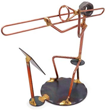 Rock Creek Metal Craft Posaune mit Notenständer, Sammlerstück, handgefertigte Kunstfigur, Schreibtischzubehör, Trophäe, Band, Bürodekoration, Musikinstrument