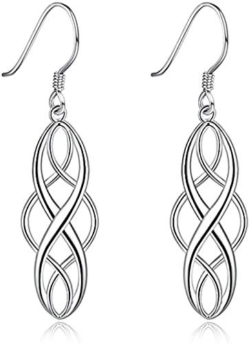 Elegante Ohrhänger aus 925er-Sterlingsilber, keltischer Knoten, unendliche Liebe, Tropfenform, mit Stecker, für Frauen und Mädchen, hypoallergen, modisch, Glücksbringer, vergoldet