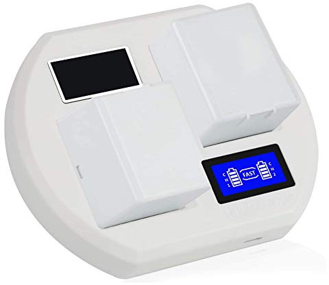 VBESTLIFE Chargeur Rapide de Batterie, Chargeur Rapide de Batterie USB pour caméra vidéo pour Arlo Pro 2/Pro/Marche Light Battery Dual LCD Smart Base