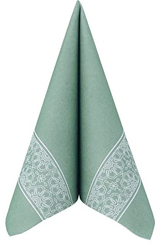 APARTina 50 Servietten Scarlett 40x40 cm stoffähnlich Airlaid, hochwertige Serviette Hochzeit, Hochzeitsservietten stoffähnliche Einwegservietten für verschiedene Anlässe Grün (Eukalyptus)