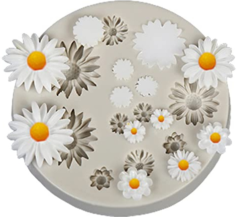 GEFAEJIFO Formen 3D Silikon Kuchenform Mini Blumen Silikonform Fondant Candy Jelly Schokolade Kuchen Blatt Rosen Gänseblümchen für Dekorieren Eine, 05A3124