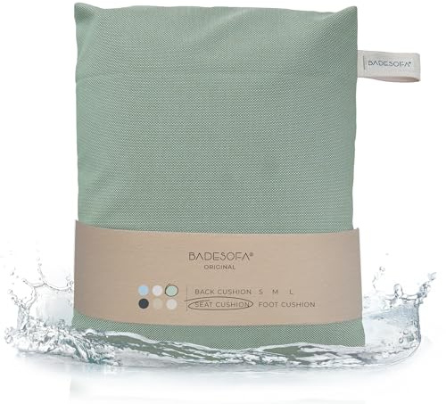 BADESOFA Badewannen-Sitzkissen in Grün | Badewannenkissen für Hüfte & Gesäß, Handgefertigt in Europa, Waschbar & Schnelltrocknend, Spa Kissen für hohe Badewanne