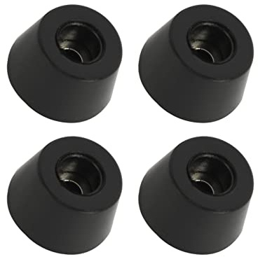 QUARKZMAN 21x12mm Gomma Piedini Paraurti 4pz Antiscivolo Rotondo Nero | Gomma Piedini, con Metallo Rondella, per Mobili, Elettronica e Taglio Tavol