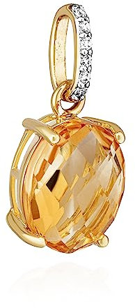 NKlaus Kettenanhänger 333 Gelbgold 8 Karat 12x8mm mit echt Citrin Damen Amulett 14540