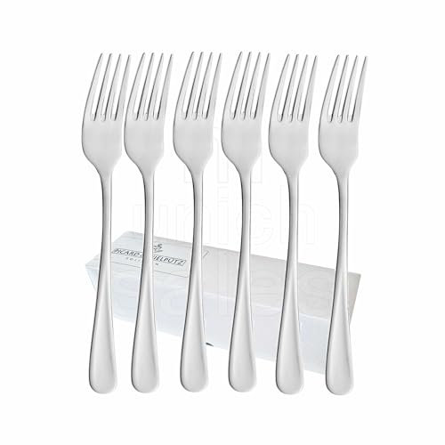 Picard & Wielpütz, 6 forchette da menù della serie Casino 6142, singolarmente in cartone pieghevole bianco