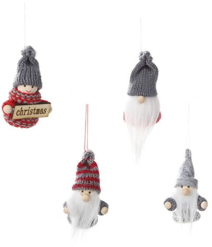ABOOFAN Heimdekorationen 4 Stück gesichtsloser Puppenanhänger Urlaub Türhänger Lampenschirm aus Bambus weihnachtsdeko bürodeko Ornament entzückender Gnom Christbaumschmuck Karikatur