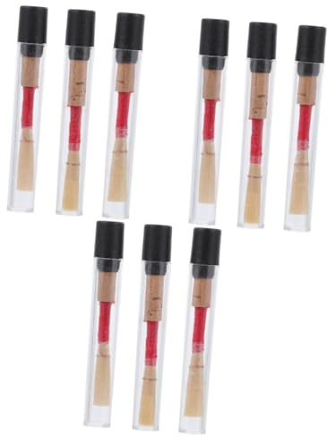 VICASKY 9stücke Oboe Rohre Aus Naturmaterial Mit Aufbewahrungsboxen Handgefertigte Ersatzrohre Für Oboen Für Musiker Unterwegs Edlem Holzfarbton