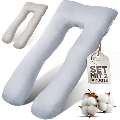 Generisch Schwangerschaftskissen mit Doppelbezug - Stillkissen XXL, | Kissen Schwangerschaft | Body Pillow | Schlaftherapie Kissen | Komfortkissen | Flexible Füllung