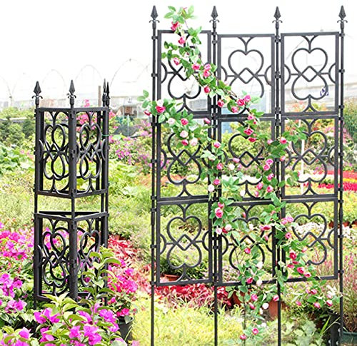 NOIRDA Kleines Rankobelisk Für Topfpflanzen, Faltbare Garten Spalier Mit PP-Gitter, Rankhilfe Garten Deko, Für Topfpflanzen Innen-und Außenbereich Kletterpflanzen(90x220cm(35.4x86.6in))