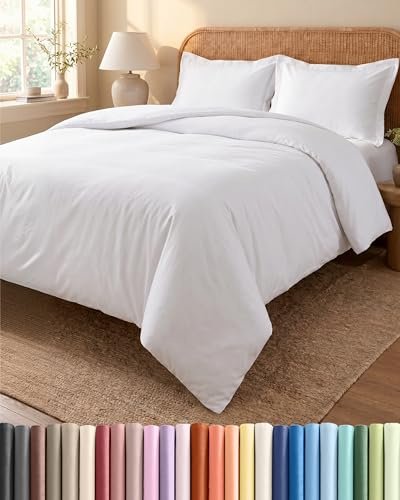 Duvet Cover Set King Size 230x220 - Microfibre 3 Piece Bedding Set - White | Brushed, Zip Closure, 8 Corner Ties, Wrinkle Resistant, Easy Care, Hypoallergenic, Soft, Breathable, Duvet Set, OEKO-TEX