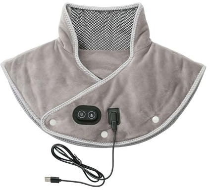 Almohadilla térmica para el cuello con vibración, masaje eléctrico, protección de hombros y calor, chal eléctrico, protección de hombro, protección para el cuello, bolsa de malla, protección para el