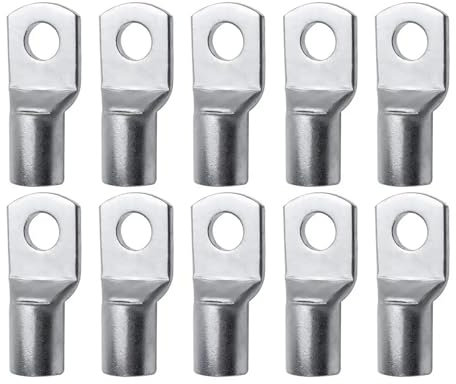 10Pcs SC Type Wire Nose Terminal Crimp 16-35mm2 6/8/10mm SC16-6 SC25-6 SC35-6 Cable Connector Kit Tinned Copper Lugs Bolt Hole(10pcs SC25-8)