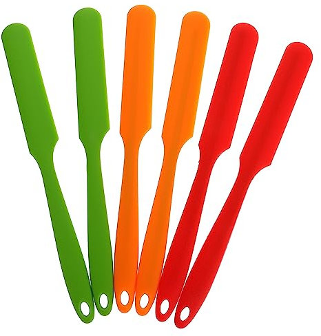 Cabilock 1 Juego Espátula para Mezclar Crema Mantequera para Microondas con Tapa Tazas De Mantequilla De Maní Cazuelas con Tapa Rejilla para Hornear Máquina para Esparcir 6 Piezas
