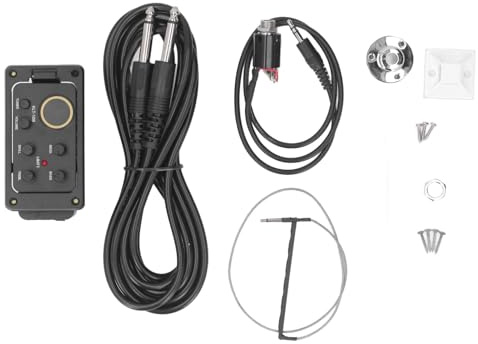 Acoustic Guitar 4 Band EQ Equizer Preamplifier Pickups Gitarrenwerkzeuge mit LCD Display für Akustikinstrumente präzise Stimmen und Toning für stabile Ausgabe von großem Sound.