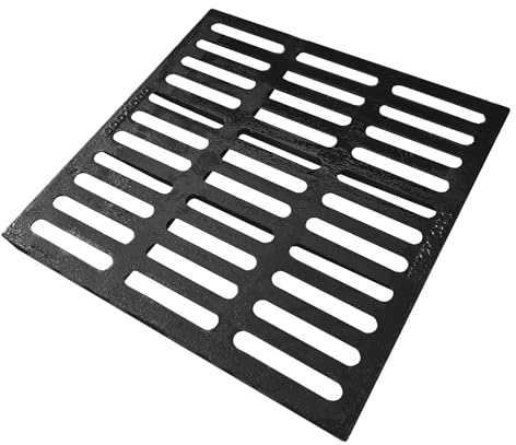 Natotela Driveway Ductile Iron Drain Grate-24x24 in. Square Cast Iron Drainage Grate,Outdoor Heavy Duty Metal Catch Basin Grate for Garage,Parking Lot,Concrete Floor(23.6x23.6x1.2in)
