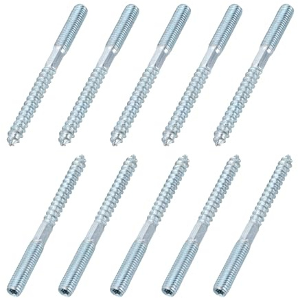 sourcing map M8 Hanger Bolts, 3.54(90mm) Length Double Headed Hanger Bolts 0.31(8mm) Wood Dowel Screw Self-Tapping Threaded Rods Screw for Assembling Wood Furniture Joint, Pack of 10