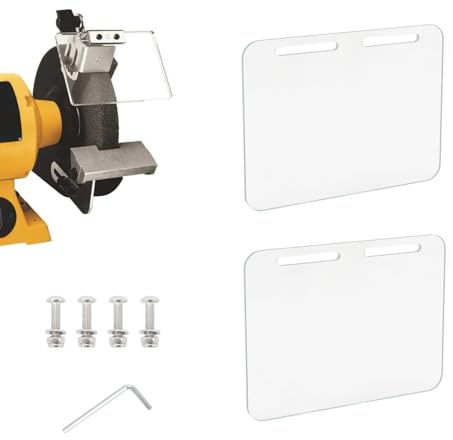 SCOTTCHEN Schermo di ricambio per smerigliatrice da banco in vetro temperato, 10,2 x 12,7 cm, scudi di sicurezza per smerigliatrice da banco, copertura protettiva per smerigliatrice da banco, 2 pezzi