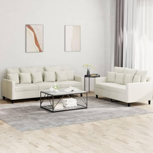 WEMYUFURN Samt Sofagarnitur 3 Sitzer XXL Bequem Couchgarnitur mit Polsterung und Metallgestell für Wohnzimmer Sitzgruppe Relaxmöbel