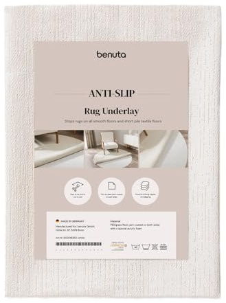 benuta Bajo Alfombra - 150 cm Redondo - Antideslizante Grande - Base Recortable - Malla para salón - Extra Underlay