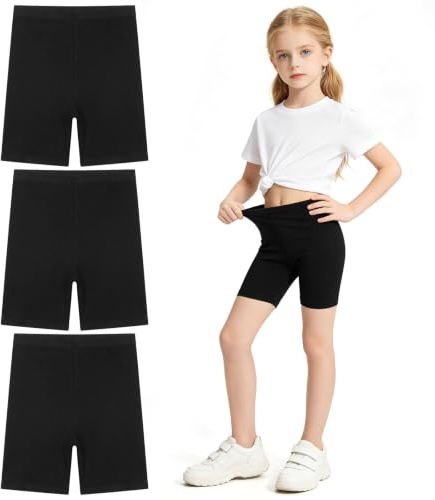 Wareet Girls Shorts Cycling Short Leggings Sports Cotton Summer Stretchy Dancing Bike Pants (UK, Age, 10 Years, 11 Years, Regular)