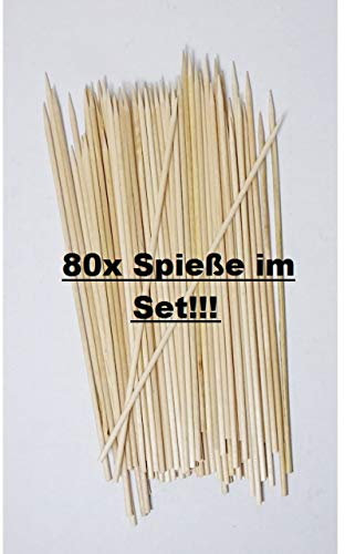 ka 80x Schaschlikspieße Grillspieße Partypicker Fleisch Cocktail Spieße Holz 20cm