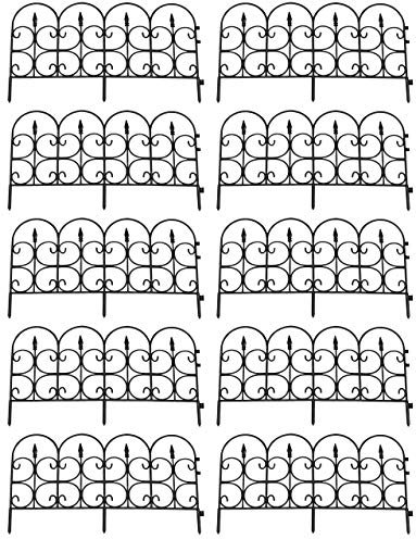 Selections Black Plastic Lawn Edging Victorian Design Panels for Garden Paths and Borders - Pack of 10