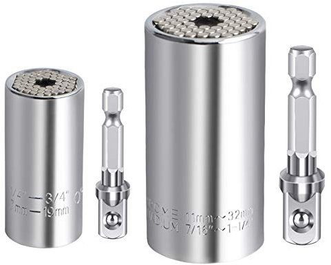 Spurtar 4 pcs Universal Nuss Steckschlüssel Universalschlüssel Geschenke für Männer Papa Vater Geburtstag, 7-19mm 11-32 mm Multi Funktions Handwerkzeuge Reparatur für die Automobilindustrie