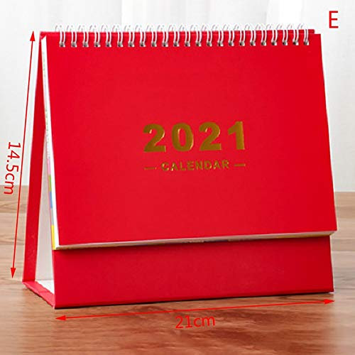 Kalender Kalendarien 1 STÜCKE NEUE 2021 Kalender Tragbare Agenda Tagebuch Wöchentlich monatlich Planer Minimalist Calendar Office NoticePad Liefert Kalender Terminkalender (Color : E)