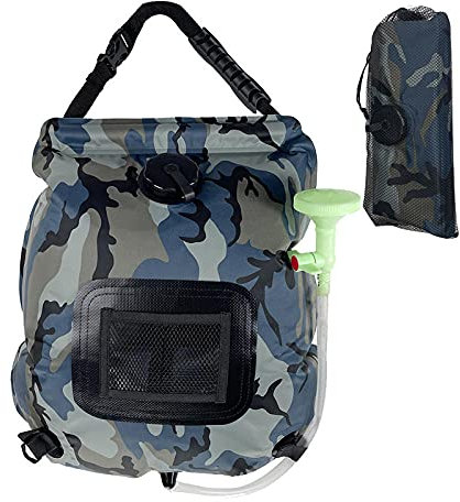 GQYYS Campingdusche Solardusche 20L Duschsack Solar Heizung Camping Dusche Tasche mit Duschkopf & On-Off Switchable, Gartendusche Pooldusche Warmwasser Shower, Outdoor Camping Wandern Wassersack