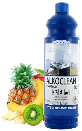 Lorito Alkoclean Exotica, 1 Liter Konzentrat, Universalreiniger mit Alkohol, Bodenreiniger Mittel mit Duft, Boden Putzmittel für Fliesen PVC Naturstein
