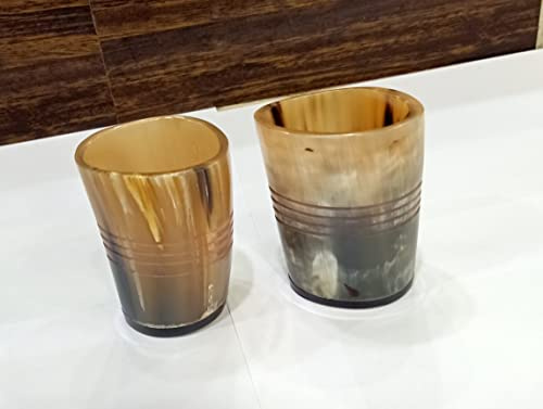 Lot de 2 tasses à bière médiévales authentiques fabriquées à la main en corne de corne, verres à bière, verres à bière cérémoniels et rustiques, vintage, décoration d'intérieur