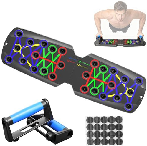 Ogetok Planche de pompes, portable, multifonction, amovible, barre de pompes 26 en 1, support de musculation avec poignées pour homme et femme, équipement professionnel pour entraînement de fitness