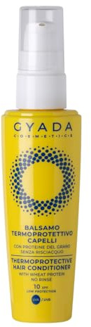 GYADA COSMETICS, Balsamo Termoprotettivo Capelli SPF10, ad Azione Districante, Protegge dalla Secchezza, Idrata e Nutre, con Succo di Aloe Vera e Avena, 75 ml
