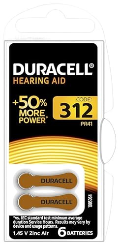 Duracell Duracell Hearing Aid Batteries Size 312 for professional use to improve performance on every use with technical detail 312 6