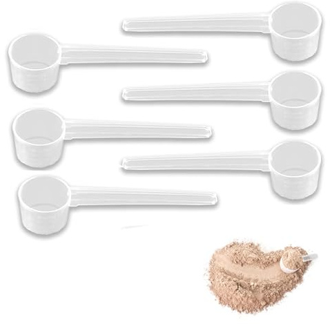 6 cucharas de proteína, cuchara reutilizable de proteína en polvo, cuchara de 0.18 onzas (5 g), apta para lavavajillas para cuchara de proteína en polvo, líquidos de café en polvo, gránulos
