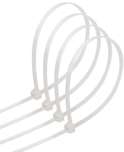 bridas de poliamida 3,6 x 250 mm (40 uds) blancas, resistentes y versátiles para asegurar cables y organizar objetos.